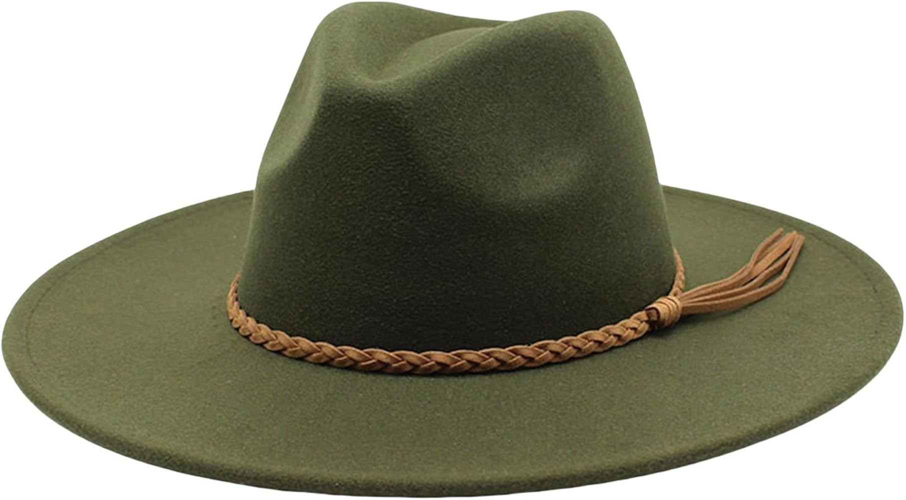 Flat Brim Fedora Hat for Women & Men Wide Brim Felt Western Rancher Hat, Panama Hat for Outdoor, ... | Amazon (US)