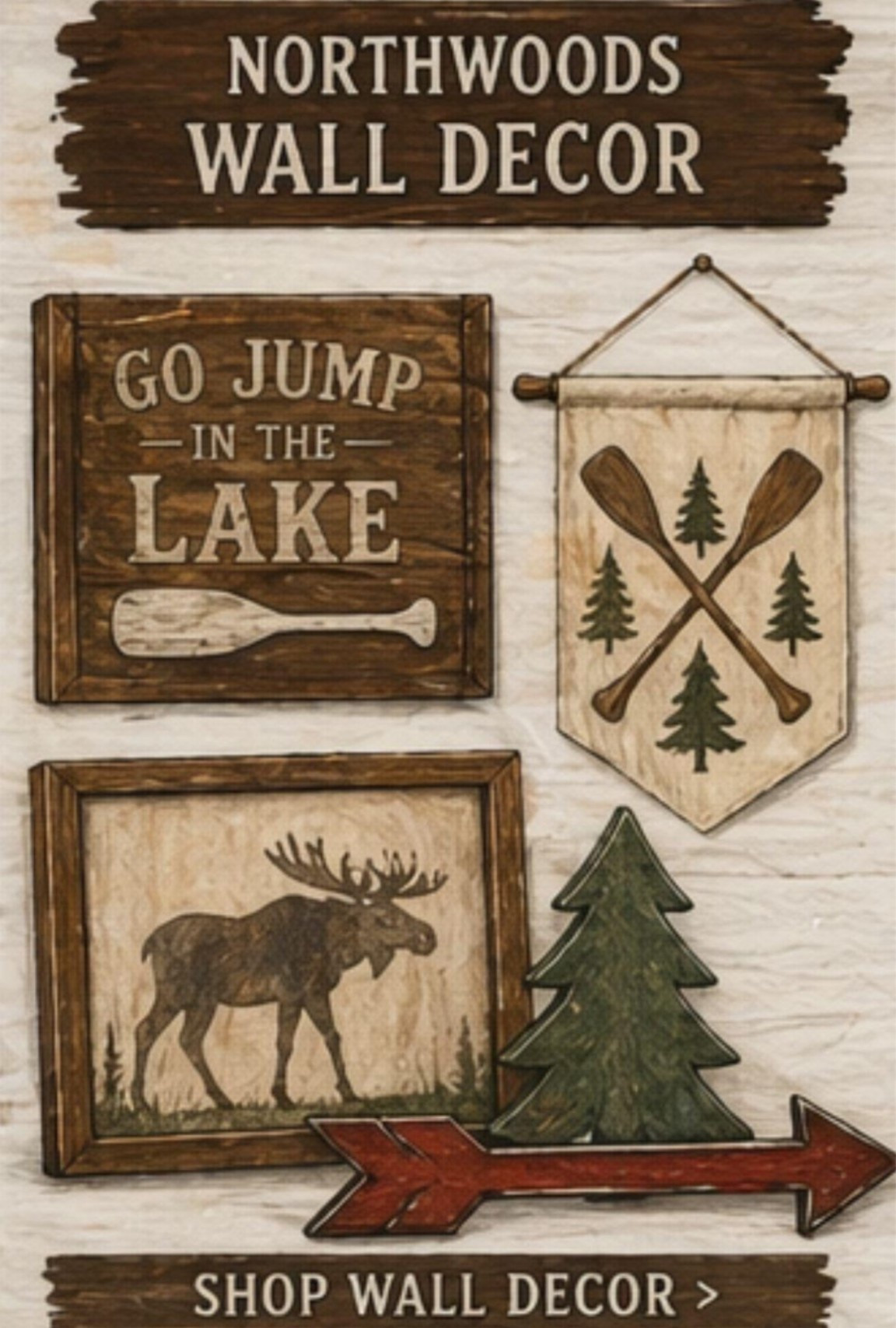 Cabin Up North Wall Decor Ideas| Rustic Cabin & Lake House Wall Art Inspiration🦌🏕️