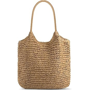 Straw Purses for Women 2025, Large Beach Bag Summer Beach Tote Hand Woven Purse Shoulder Handbags... | Amazon (US)