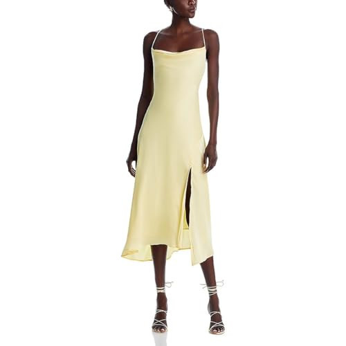 ASTR the label Womens Gaia Satin Open Back Midi Dress Yellow M | Amazon (US)