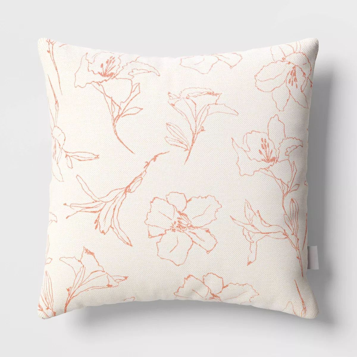18"x18" Lily Square Outdoor Throw Pillow White - Threshold™ | Target
