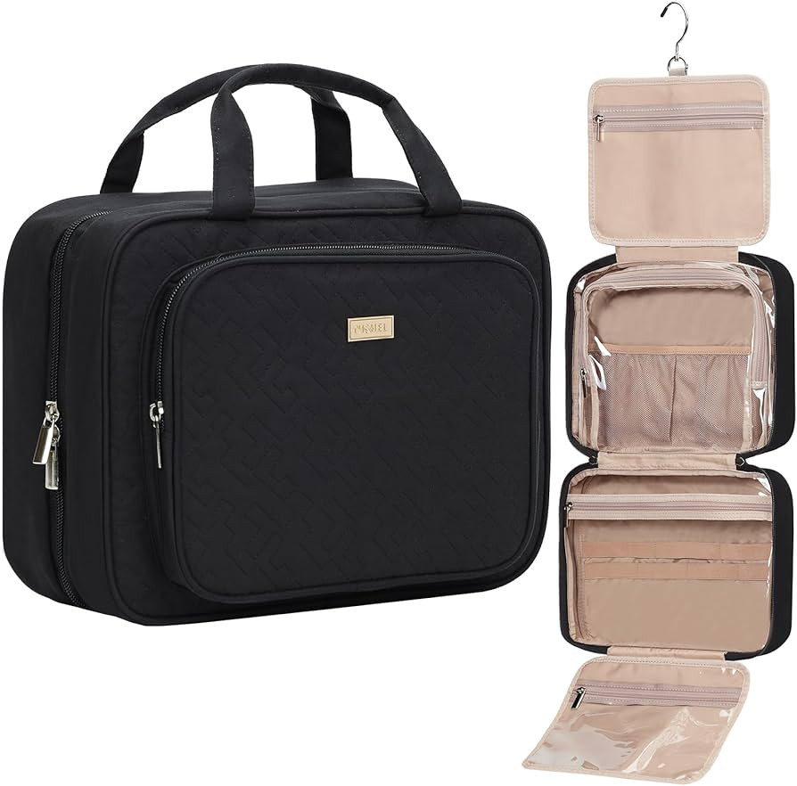 NISHEL Travel Toiletry Bag for Women Large Capacity, Makeup Essentials Organizer, Hanging Case fo... | Amazon (US)