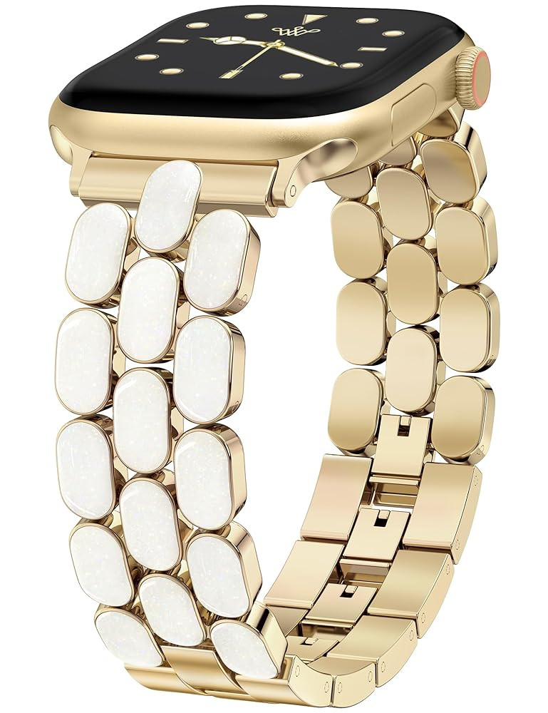 Wearlizer Metal Bracelet Compatible with Apple Watch Bands for Women 40/38/41/42/44/45/46/49mm, G... | Amazon (US)