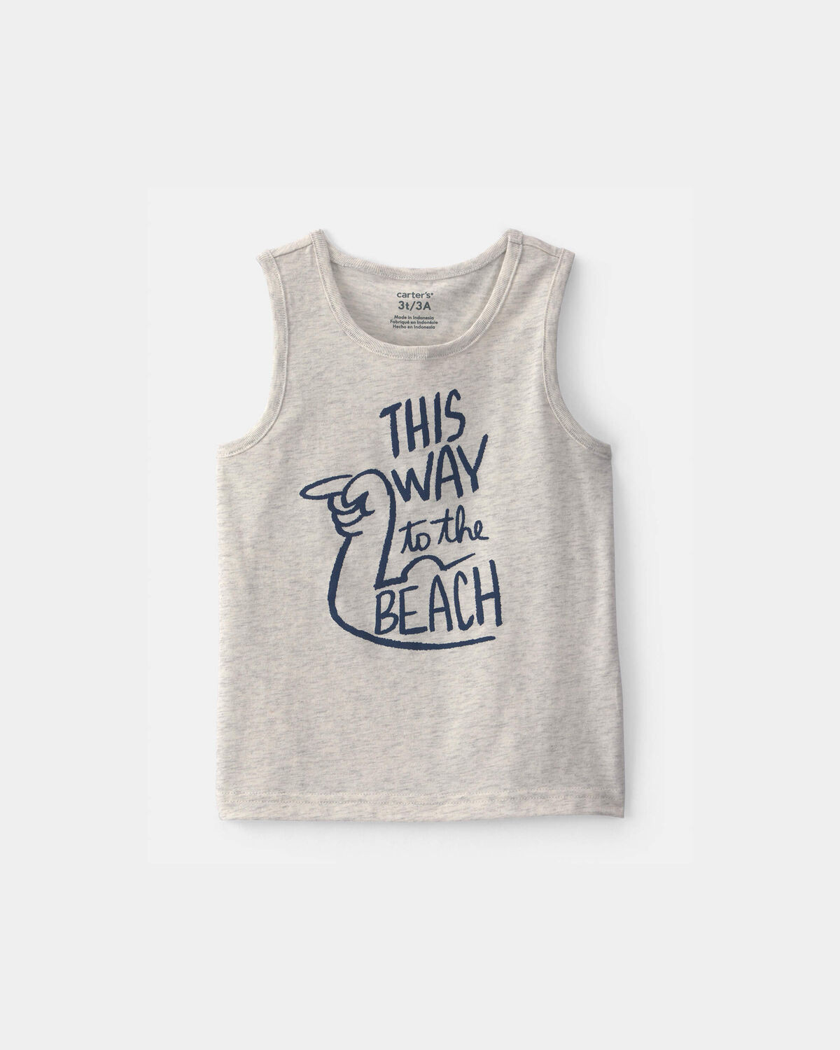 Toddler Boy 'This Way to the Beach' Graphic Tank - Grey | Carter's Inc