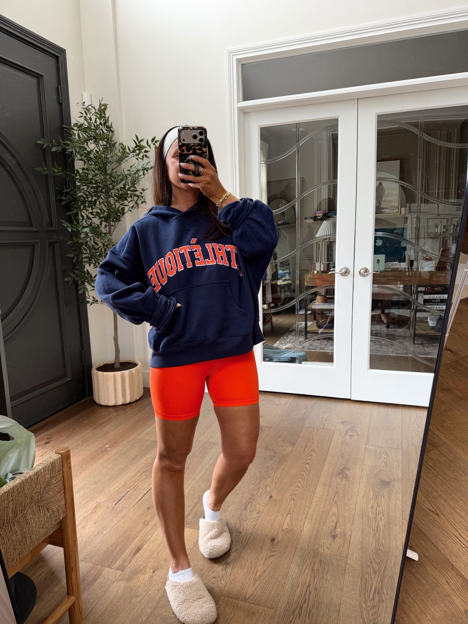 Loving this comfy outfit! Navy goodie and orange biker shorts 🧡

#LTKSeasonal #LTKootd #LTKActive