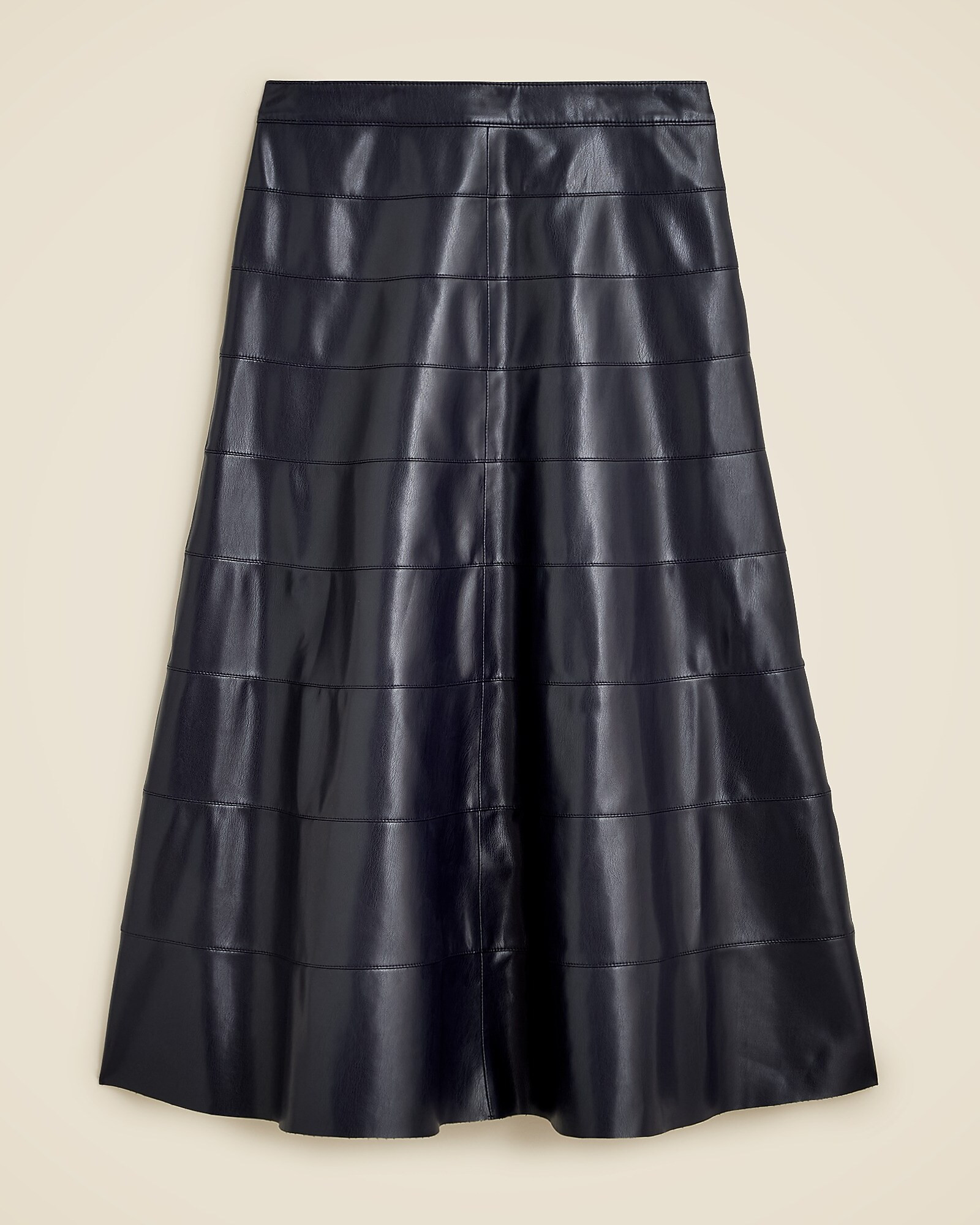 Seamed circle skirt in faux leather | J. Crew US