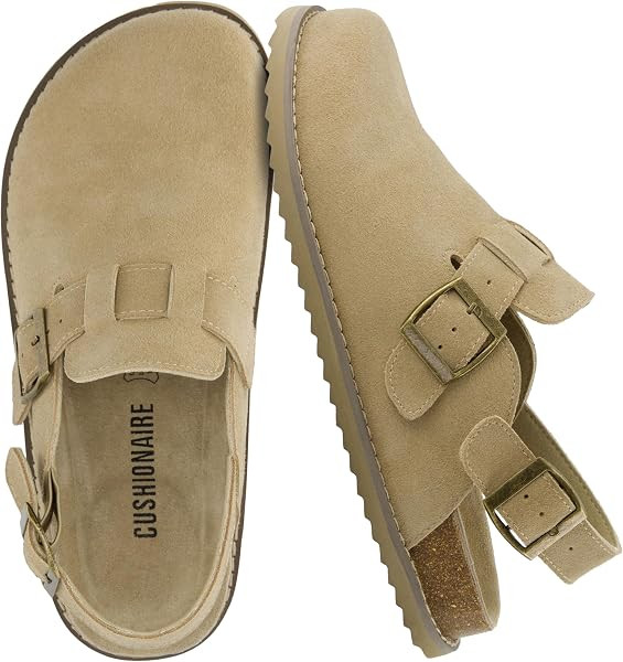 CUSHIONAIRE Brooklyn Genuine Suede Slingback Clogs for Women with Buckle | Amazon (US)