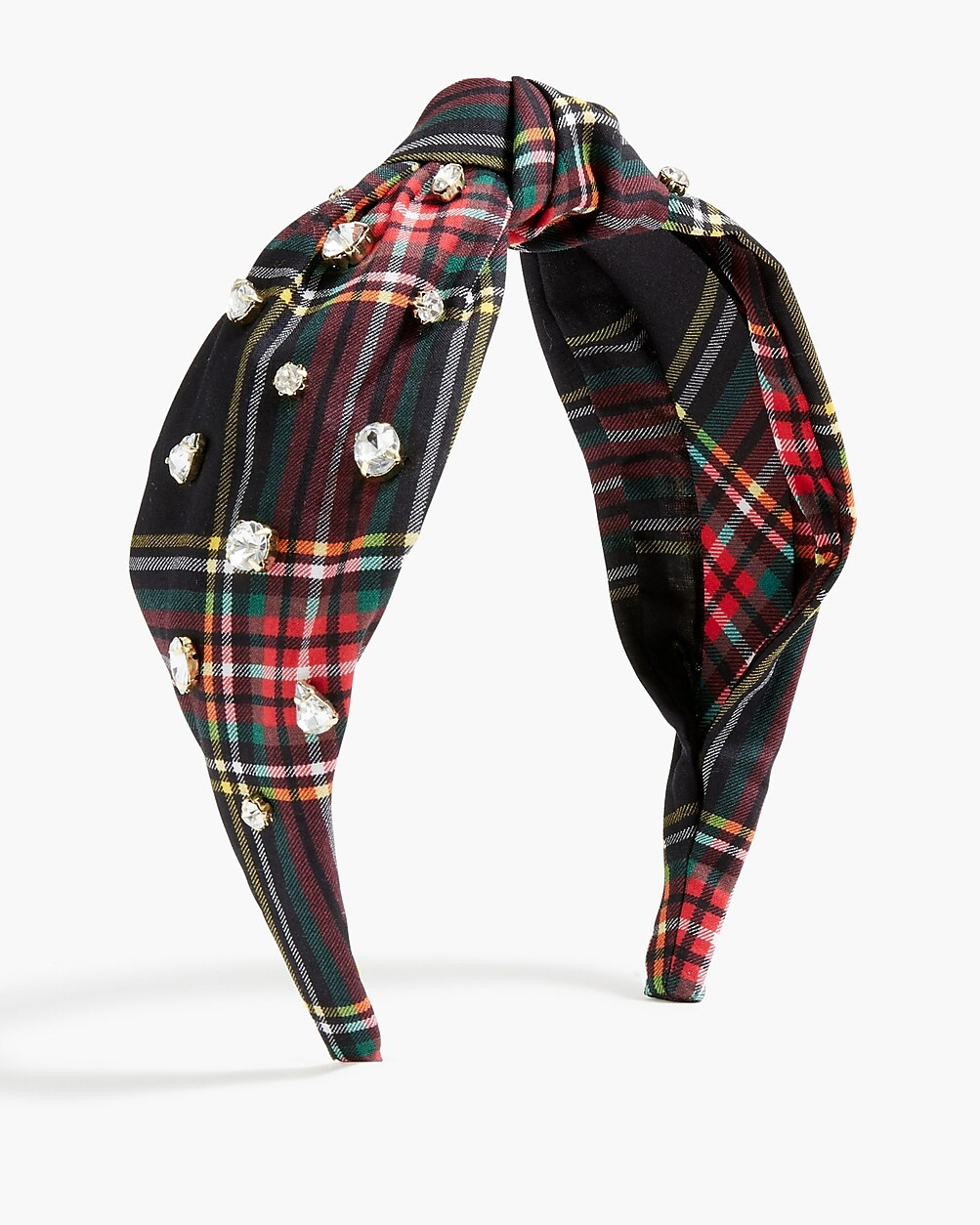 Tartan crystal embellished knot headband | J.Crew Factory
