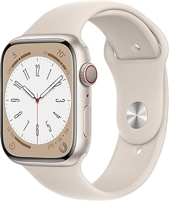 Apple Watch Series 8 [GPS + Cellular 45mm] Smart Watch w/Starlight Aluminum Case with Starlight S... | Amazon (US)