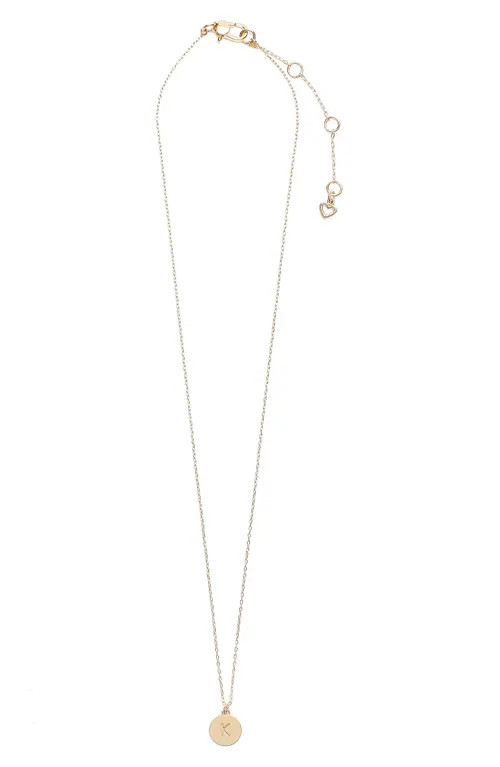 Kate Spade New York mini initial pendant necklace in Gold - K at Nordstrom | Nordstrom