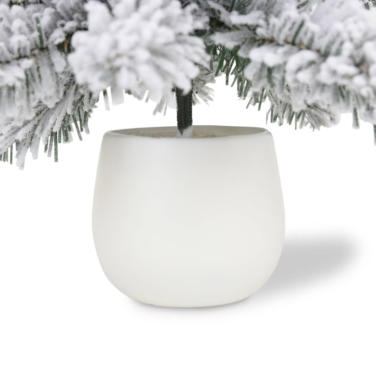 12" Flocked PVC Tabletop Tree Plastic Planter White - Bullseye's Playground™ | Target