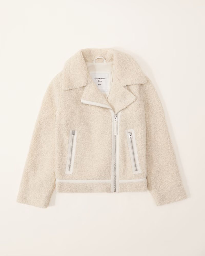 girls shearling suede biker jacket | girls | Abercrombie.com | Abercrombie & Fitch (US)