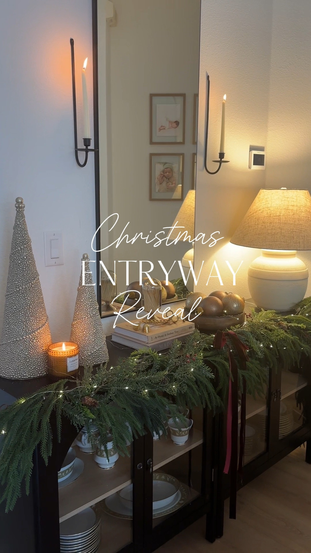 So excited to share my styled Christmas entryway 🥰

I paired new Amazon garland with an extra older one I’ve had for years, with some velvet ribbon of course. 

Found these gorgeous ornaments and bowl at home goods, love this idea for a centerpiece too!

#christmasentryway #holidayentryway #styledentryway #christmasconsole #affordablechristmasdecor #target #amazon #worldmarket #amazongarland

#LTKHoliday #LTKFindsUnder50 #LTKSeasonal