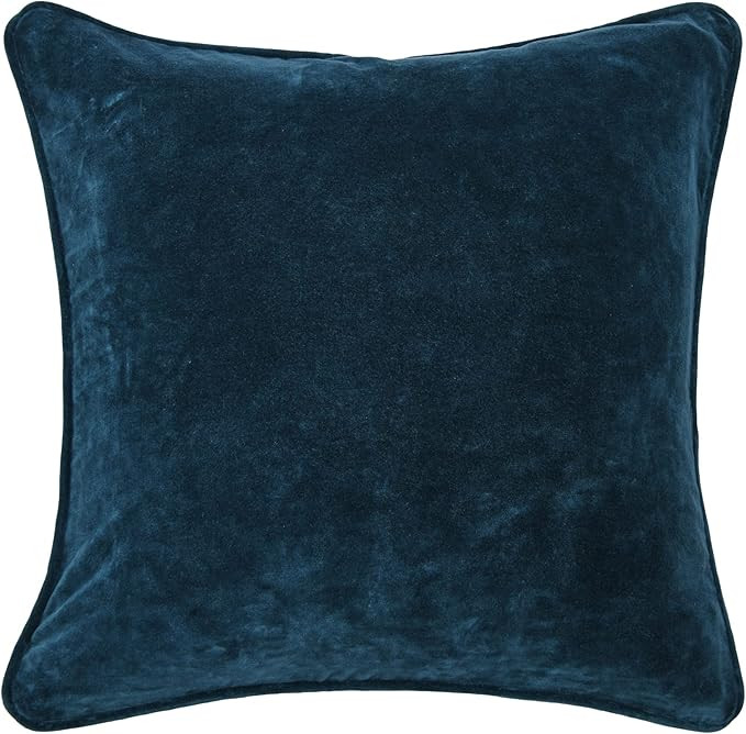 Creative Co-Op 20" Square Velvet Pillow Decorative Pillow Cover, 20" x 20", Navy | Amazon (US)