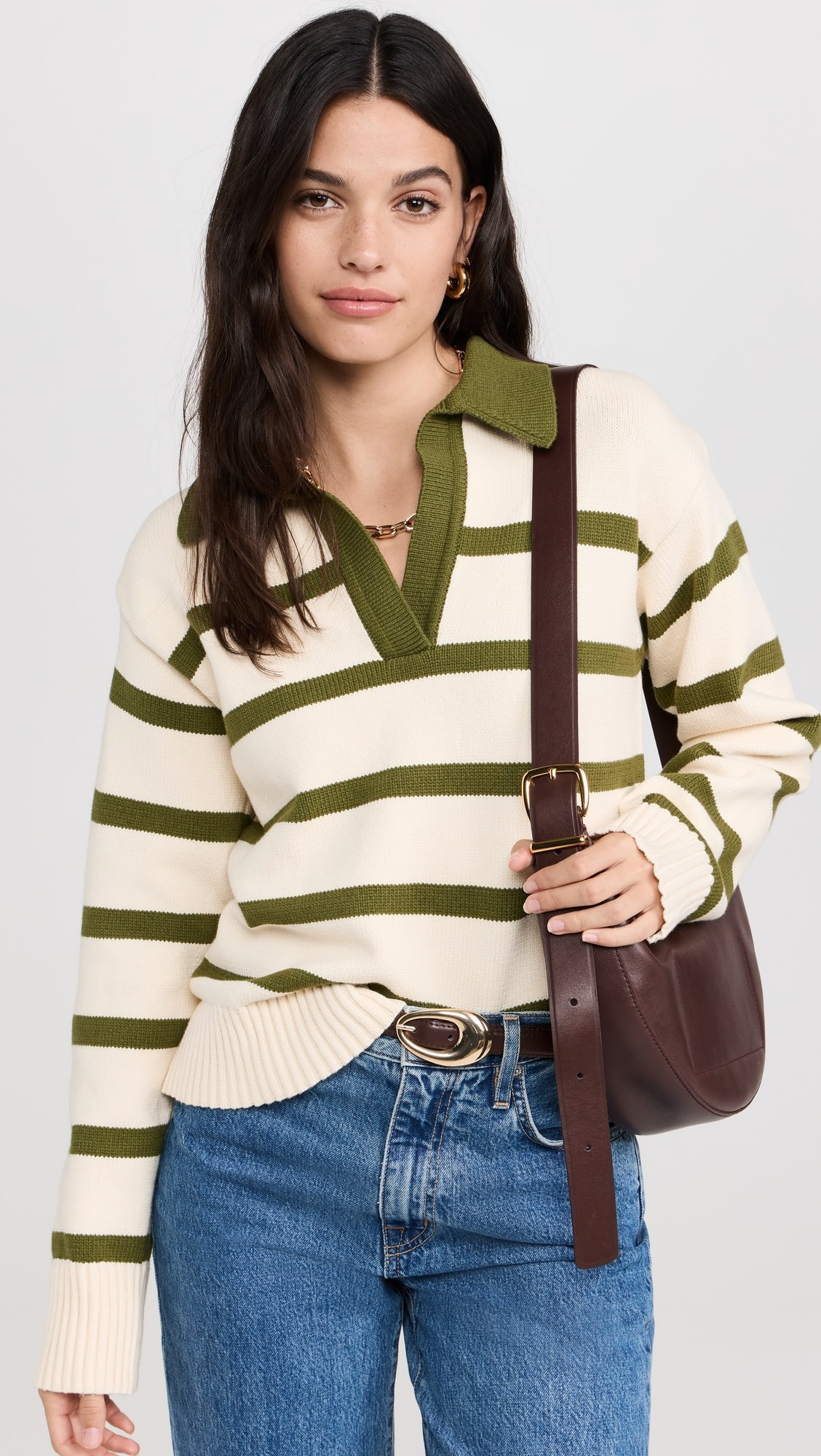 Striped Collared Sweater | Shopbop
