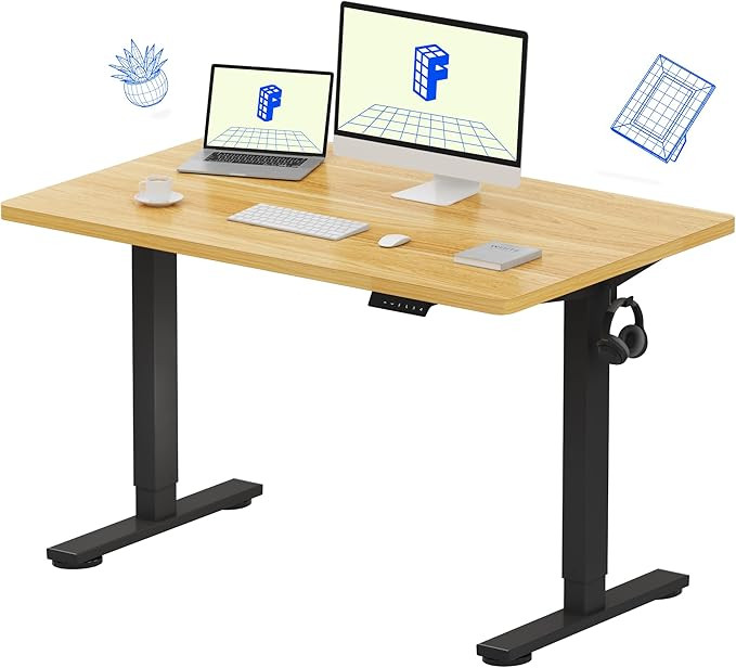 FLEXISPOT EN1 Standing Desk 48"x30" Maple - Whole-Piece Desktop, Home Office Use, Height Adjustab... | Amazon (US)