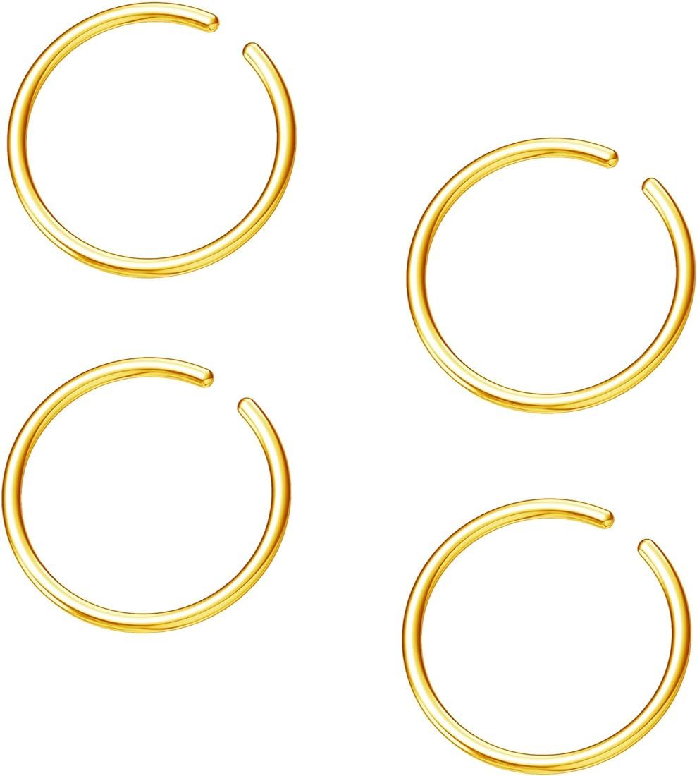 NZDLM Hoop Cartilage Earring Fake Earrings Nose Rings Septum Nose Ring Stainless Steel for Women ... | Amazon (US)