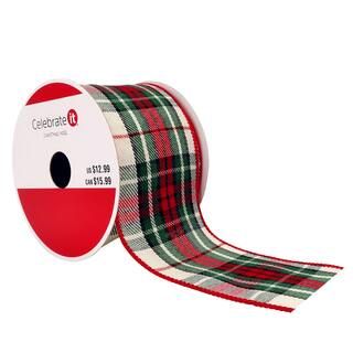 2.5" x 20ft. Metallic Wired Plaid Ribbon by Celebrate It™ Christmas | Michaels Stores