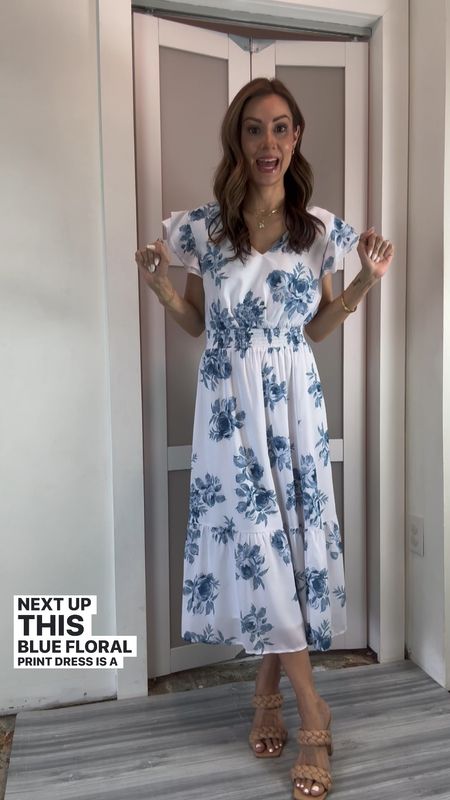 Promo code: D6PEKL4N for 10% off the dress!! This blue toile floral dress is so pretty! It has ruffle sleeves, ruching around the middle for comfort, a modest slit to the left knee and the back toes at the top for an adjustable shoulder width. It’s also fully lined. I’m wearing a size small. If in between sizes, you can size down!! This makes a great dressy vacation dress, wedding guest dress, brunch dress, baby boy shower dress, etc  

#LTKParties #LTKFindsUnder50 #LTKWedding
