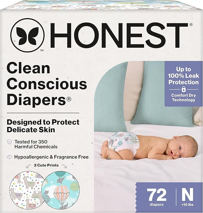 The Honest Company Comfort Dry Disposable Diapers for Sensitive Skin, Hypoallergenic, Above It Al... | Amazon (US)