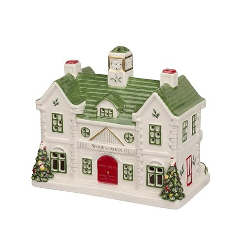 Spode Dolomite Christmas Collectible - Ceramic LED Lighted Miniature Christmas Village Set with Figural Decoration - Indoor Display | Amazon (US)
