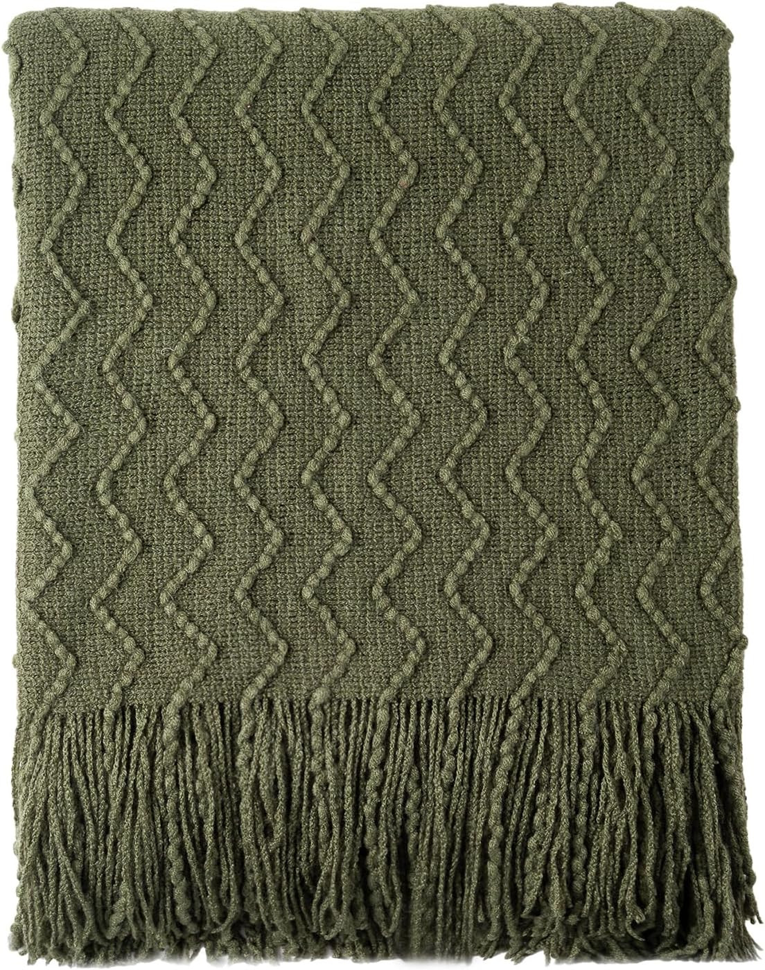 BATTILO HOME Olive Green Throw Blanket for Couch, Soft Green Throw, 50"x60" | Amazon (US)