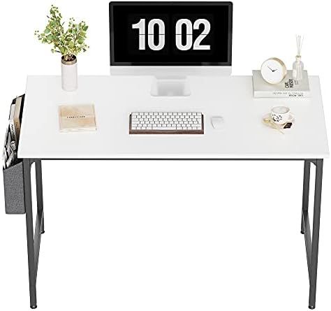 CubiCubi Computer Desk 47" Study Writing Table for Home Office, Modern Simple Style PC Desk, Blac... | Amazon (US)