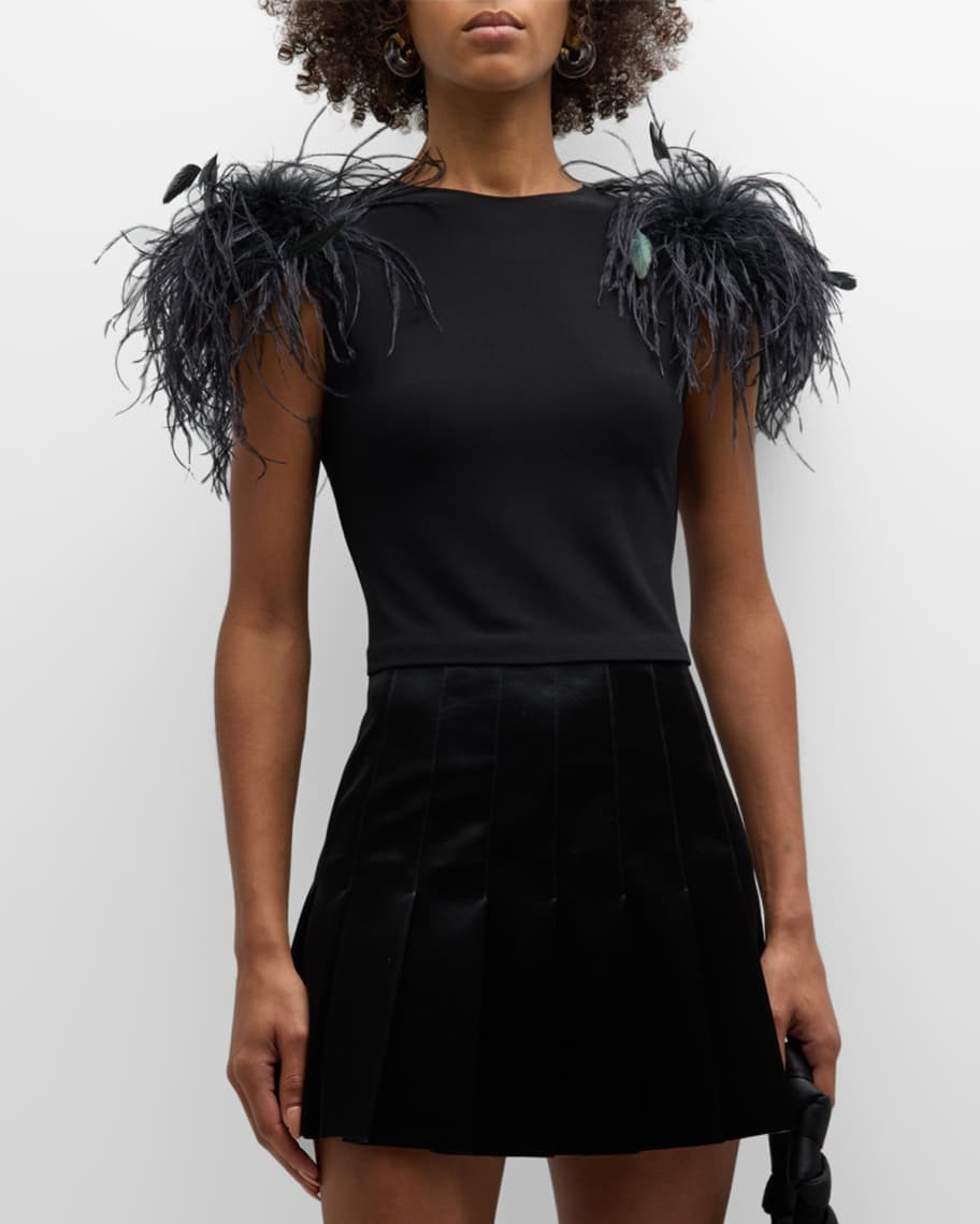 Tamica Feather Detail Top | Neiman Marcus