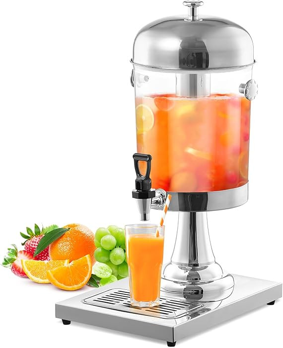 2 Gallon Drink Dispensers for Parties, Easy-to-Clean Drip Tray Design, Hot & Cold Dual-Use Stainl... | Amazon (US)