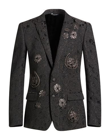Dolce & gabbana Man Blazer Black Size 36 Polyester, Polyamide, Elastane, Copper, Crystal | YOOX (US)