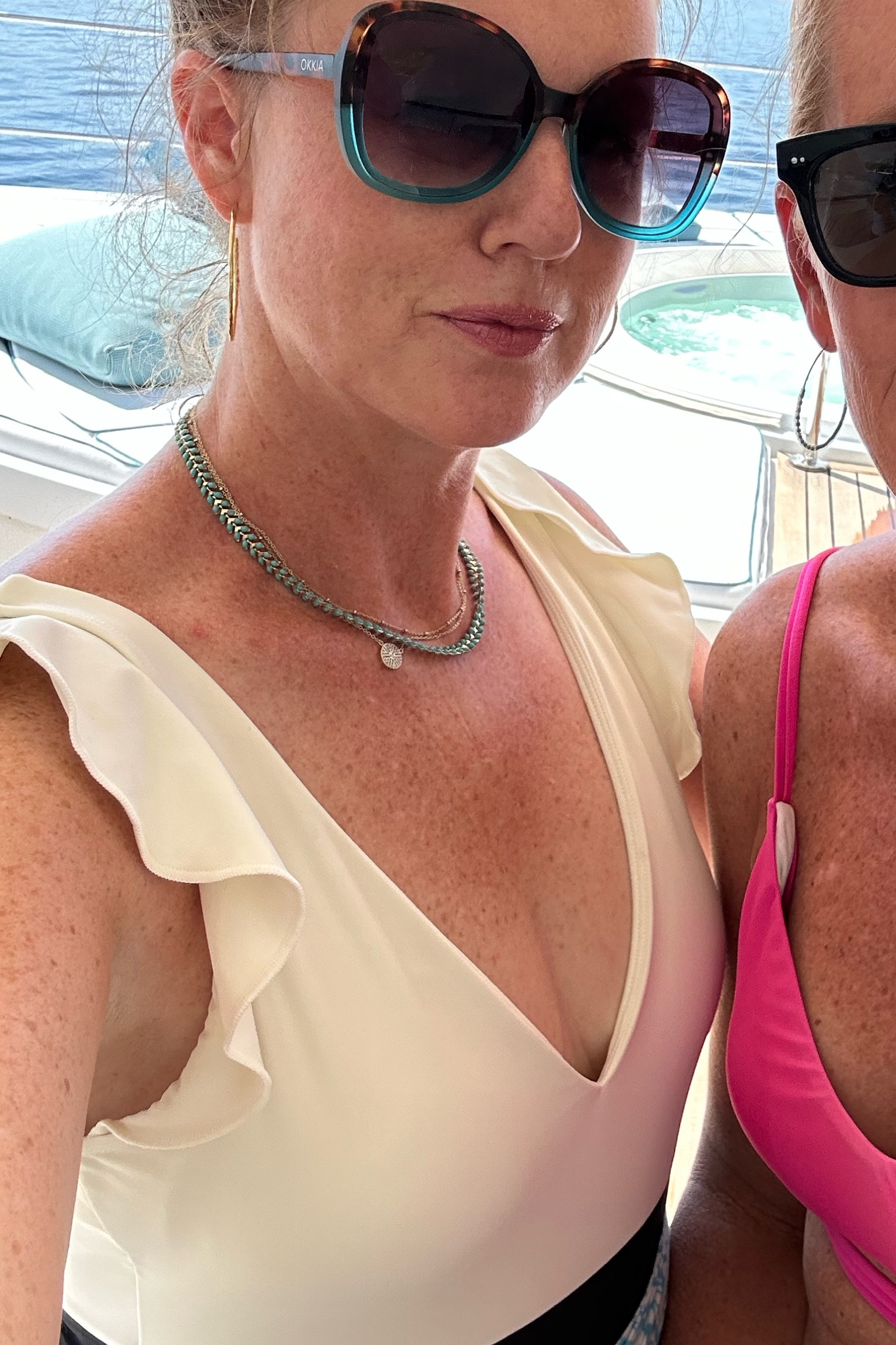 Another classy swimsuit— cream on top, black on bottom from Summersalt.

#LTKover40 #LTKswim