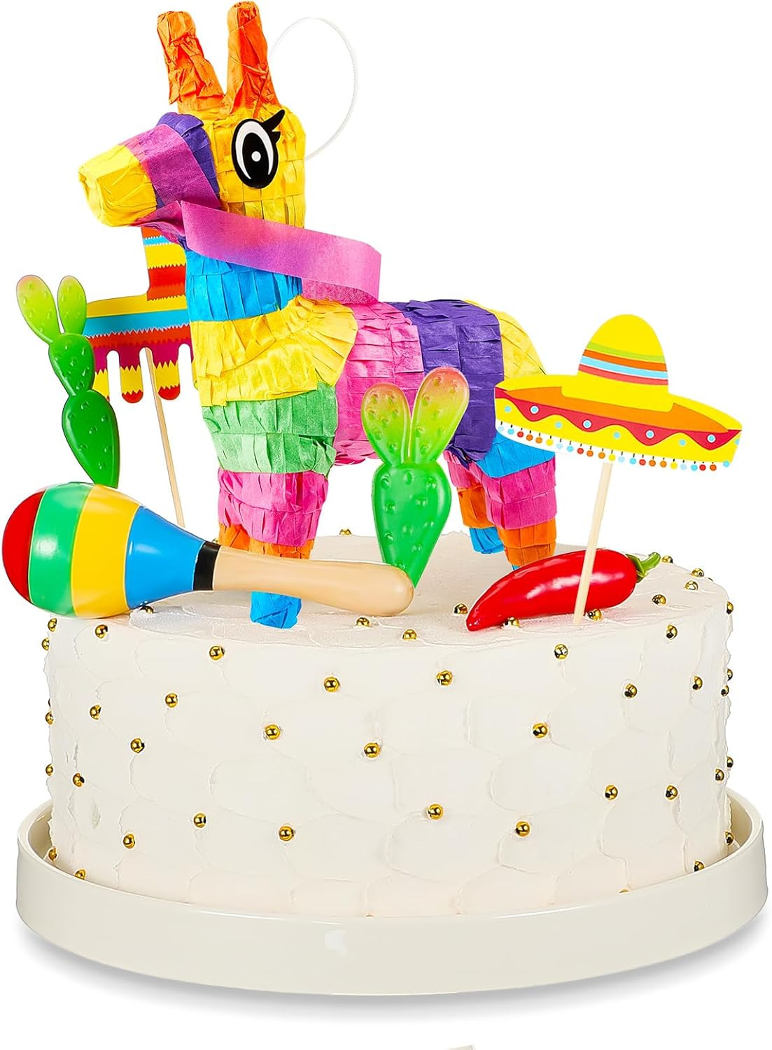 15 Pcs Fiesta Cupcake Topper Mexican Theme Cake Decoration Cactus Piñata Taco Party Decorations ... | Amazon (US)