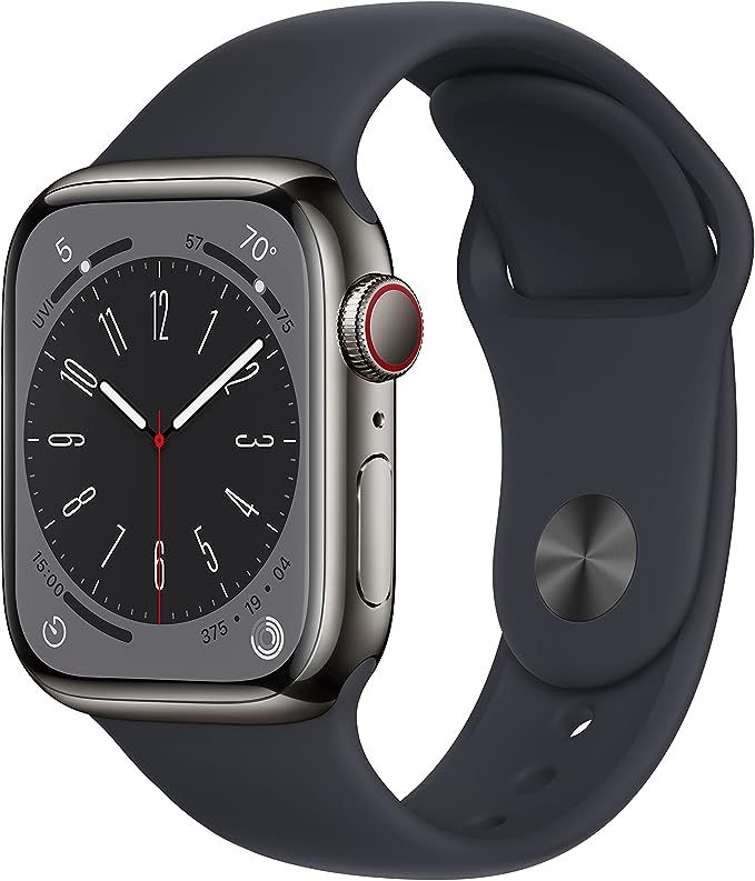 Apple Watch Series 8 [GPS + Cellular 41mm] Smart Watch w/ Graphite Stainless Steel Case w/ Midnig... | Amazon (US)