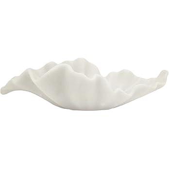 Off White Large Decorative Bowl - 16” Scalloped Ruffle Bowl for Home Decor - Coffee Table & Ent... | Amazon (US)