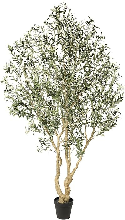 Realead Artificial Olive Tree 8ft - Large Faux Olive Tree with Realistic Leaves and Olives - Full... | Amazon (US)