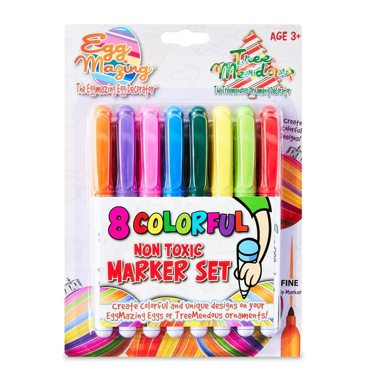EggMazing 8 Colorful Non Toxic Marker Set, Ages 3+ | Walmart (US)