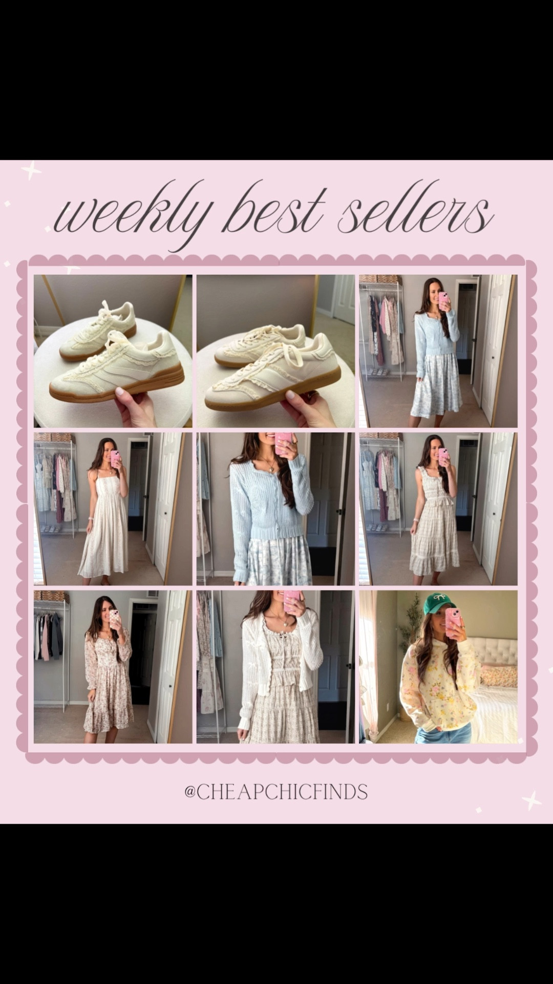 Last weeks best sellers! All of these fit tts for me!
I’m wearing an xs in the dresses & skirt. An 8.5 in the sneakers! The cardigan fits tt but I’m wearing a small & it’s a tad big! 

#LTKSeasonal #LTKootd