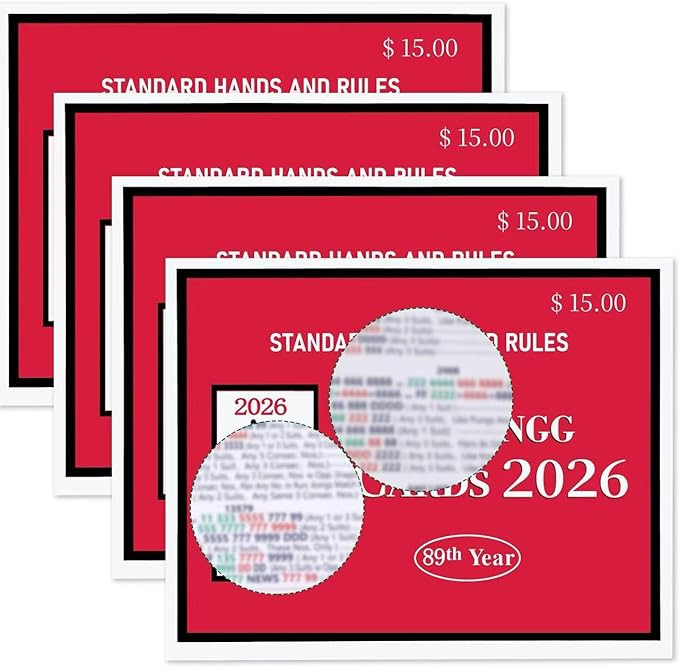 American Mahjong Score Cards 2026 \u2013 Large Print Reference Cards for Standard Hands, Easy-to-... | Amazon (US)