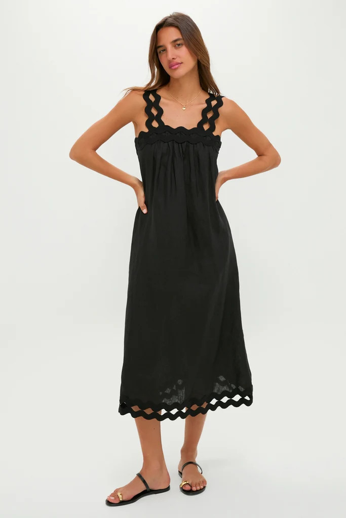 Black Ric Rac Linen Ellis Dress | Tuckernuck (US)