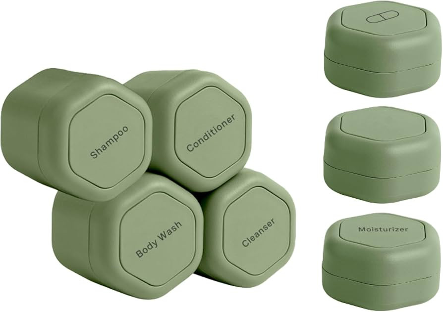 Cadence Travel Containers - Daily Routine Capsule Set - Magnetic Travel Capsules - For Shampoo, C... | Amazon (US)