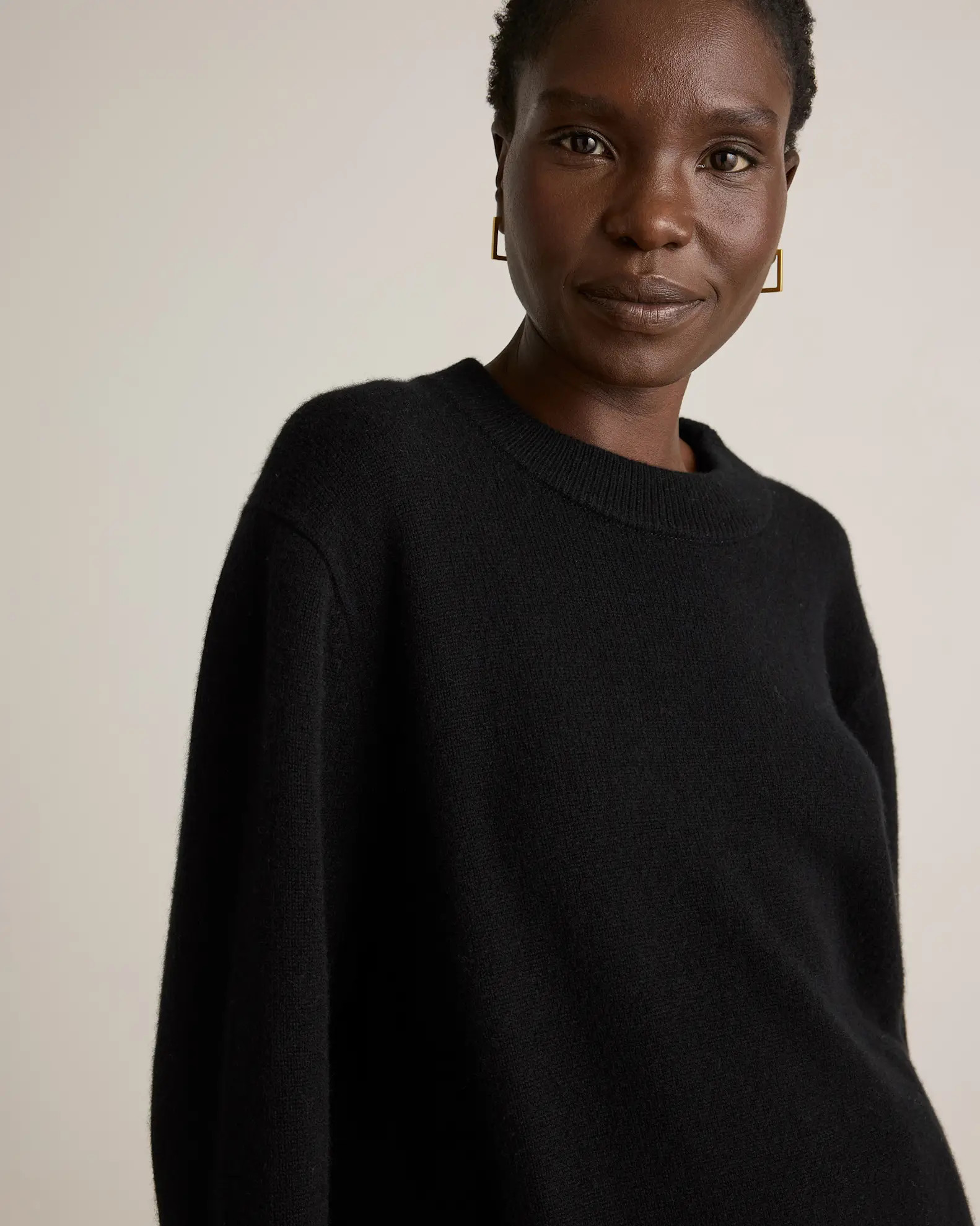 Black Mongolian Cashmere Oversized Crewneck Sweater | Quince