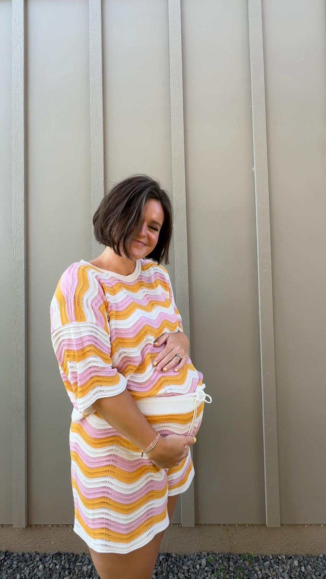 The cutest set! Wearing an XL to accommodate the bump 😂 but I’m sure without the bump I would wear my normal size large. So cute for hotter days, or a coverup for the pool or beach. 