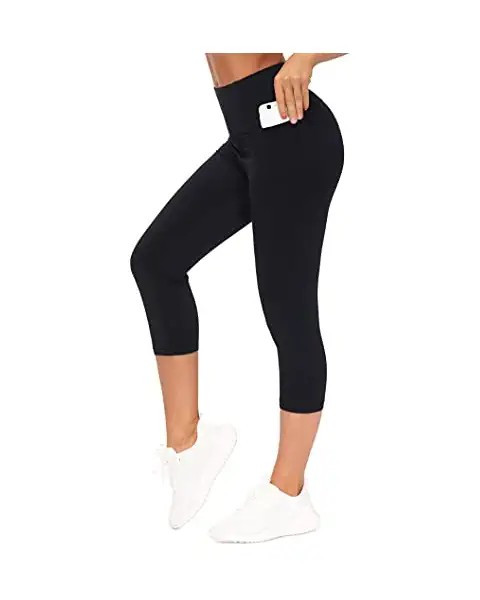 Amazon.com: THE GYM PEOPLE Thick High Waist Yoga Capris with Pockets, Tummy Control Workout Runni... | Amazon (US)