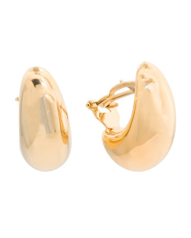 Made In Italy 18kt Gold Plated Electroform Bean Earrings | TJ Maxx