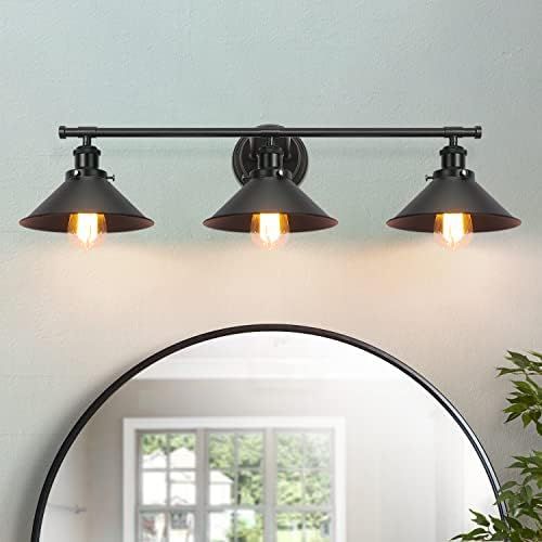 Bathroom Vanity Light Fixtures,Farmhouse Wall Sconce Industrial Kitchen Wall Lighting with Matte ... | Amazon (US)