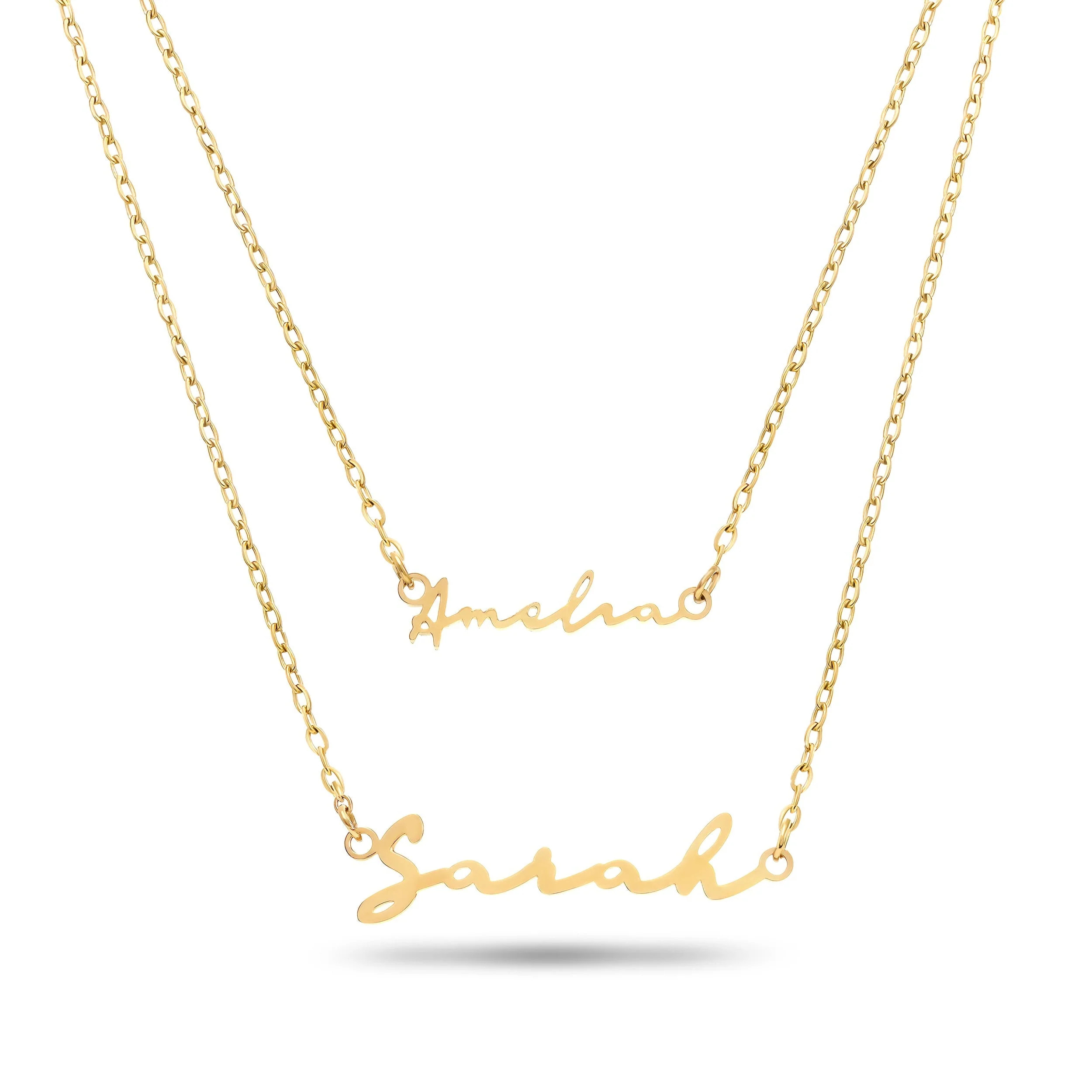Matching 'Mini & Me' Signature Name Necklace Set (Gold) | Abbott Lyon