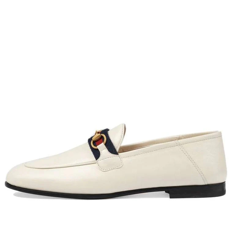 (WMNS) Gucci Loafer With Web 'White Leather' 631619-CQXM0-9065 | KICKS CREW