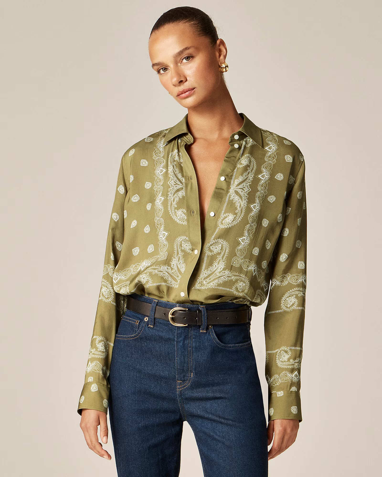 Jules classic-fit shirt in sage scarf print | J. Crew US