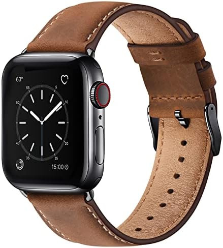SUNFWR Leather Bands Compatible with Apple Watch Band 42mm(Series 3 2 1) 44mm 45mm 46mm 49mm for ... | Amazon (US)