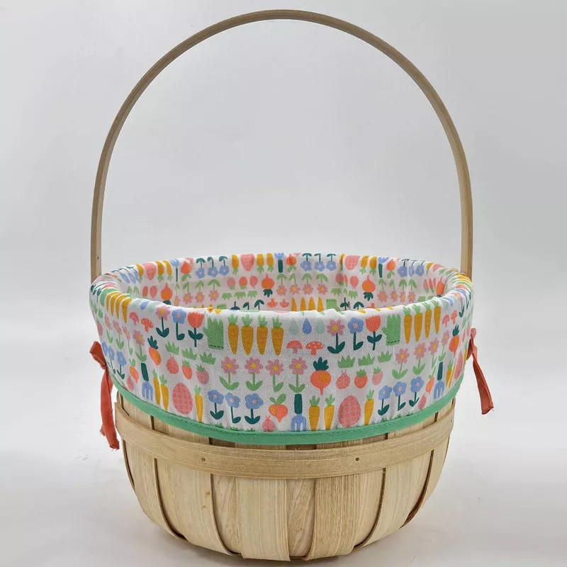 Circular Wooden Decorative Easter Basket with Liner - Spritz™ | Target